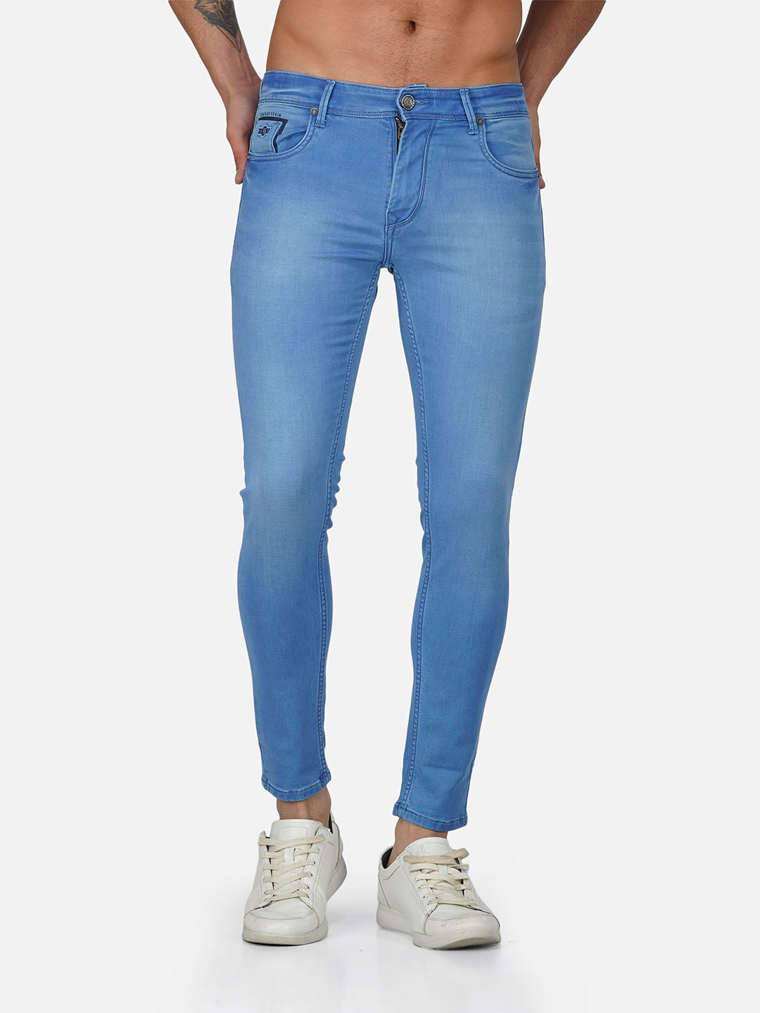 Buy Women Mid Rise Skinny Fit Dark Blue Jeans - Global Republic